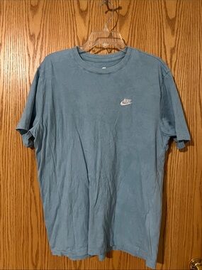 Nike Short Sleeve Crew Tee in Dusty Blue with White Logo